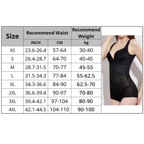 bodysuit size chart